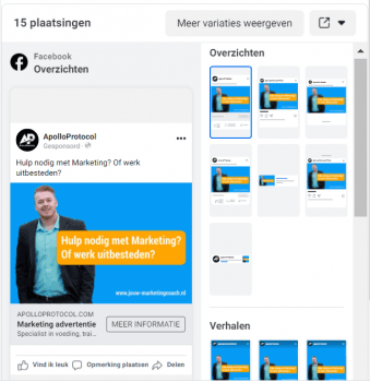 Voorbeeld van advertentie