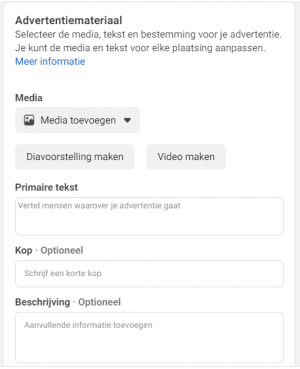 Advertentie instellingen