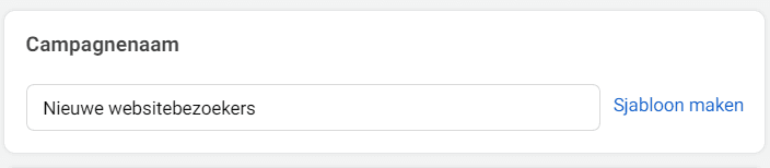 Geef je facebook campagne een naam