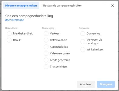 Facebook campagne maken